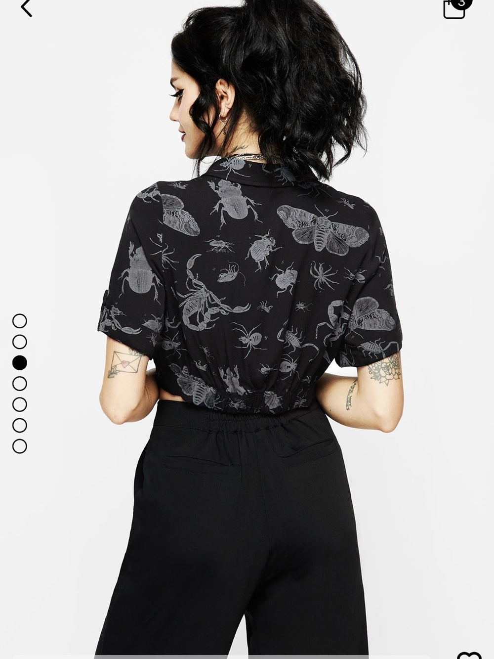 Disturbia Parasite Bugs Shot Sleeve Crop Shirt Size US 14 - Picture 4 of 7